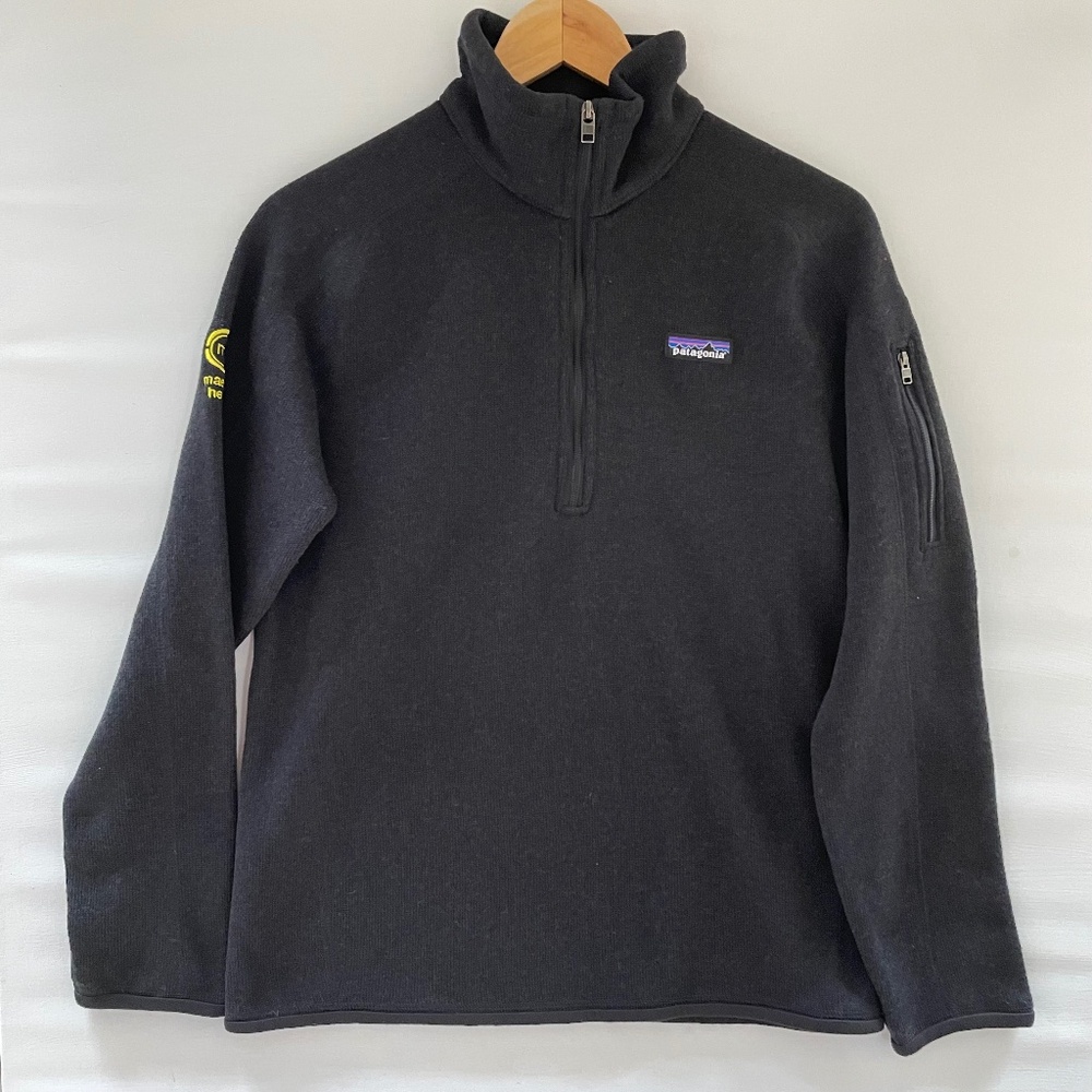 Patagonia Women 1/4 Zip Better Sweater Jacket Soft Cotton Size M Company Logo